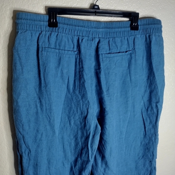 Athleta Retreat Linen Wide Leg Pant In Borealis Green Sz 18 - Picture 9 of 13